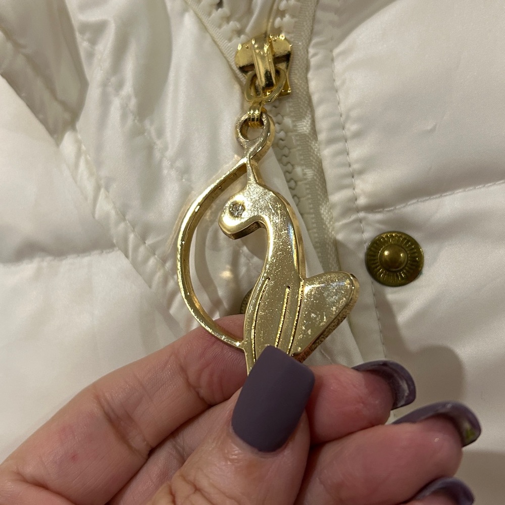 Y2K Baby Phat White Long Down Puffer Jacket Faux Fur Hood |Size Large - Picture 6 of 17
